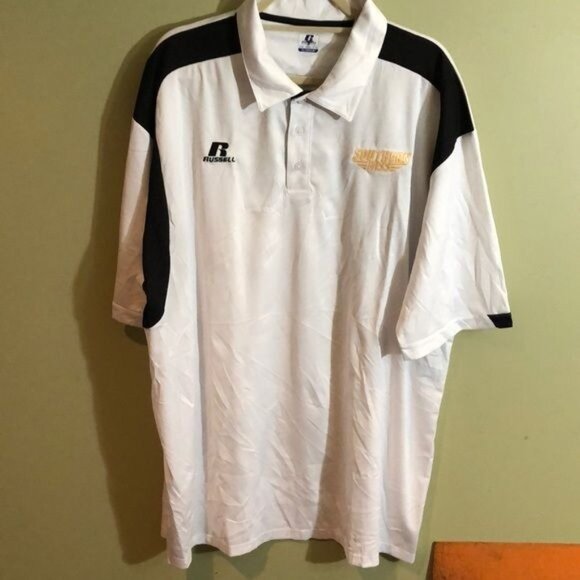 Russell Athletic Dri Power Polo Shirt Size XXL Embroidered with Rusell Logo and - Picture 1 of 5
